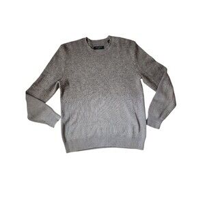 Allsaints Ombre Waffle Knit Crewneck Sweater Mens Medium Dark Taupe Streetwear